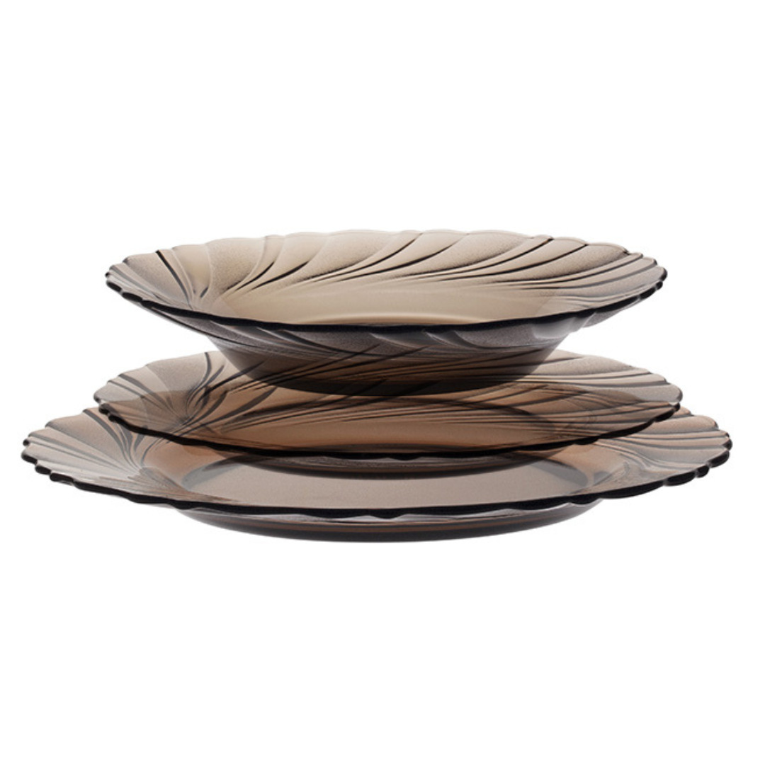 Bộ 3 dĩa 3 size Beau Rivage nâu khói Creole