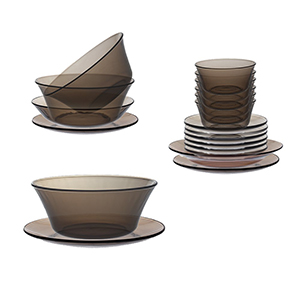 Bộ bàn ăn 20 món Lys nâu khói Creole