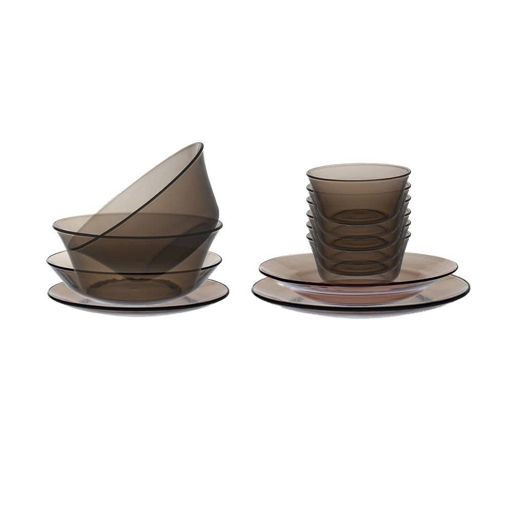 Bộ bàn ăn 12 món Lys nâu khói Creole - D7112LC