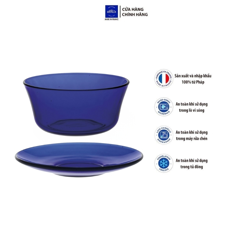 Bộ 2 chén và 2 dĩa lót Lys xanh Saphir