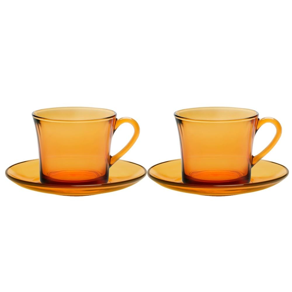 Bộ 2 Tách 2 dĩa Lys vàng Amber 180ml