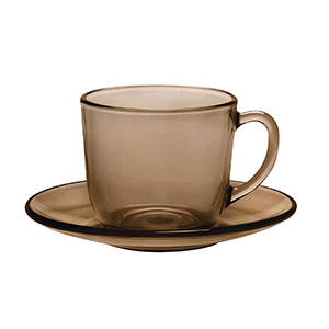 Bộ 6 Tách - Dĩa Lys nâu khói Creole 220ml